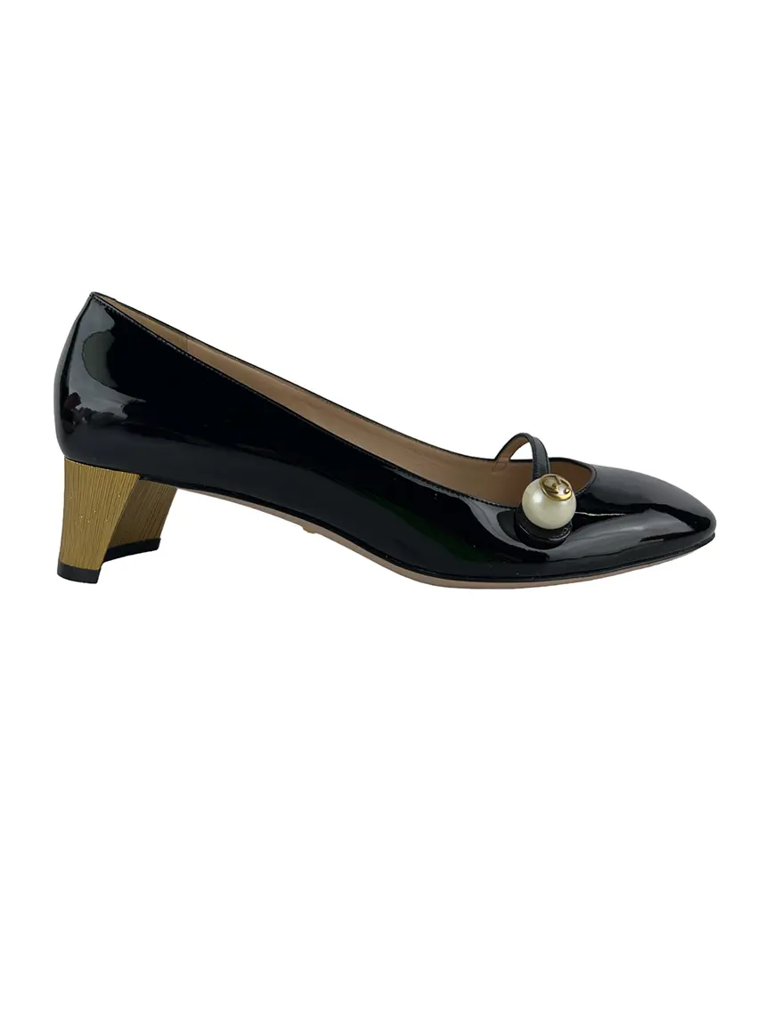 Scarpin Gucci Arielle Mary Jane Preto Original Etiqueta Unica