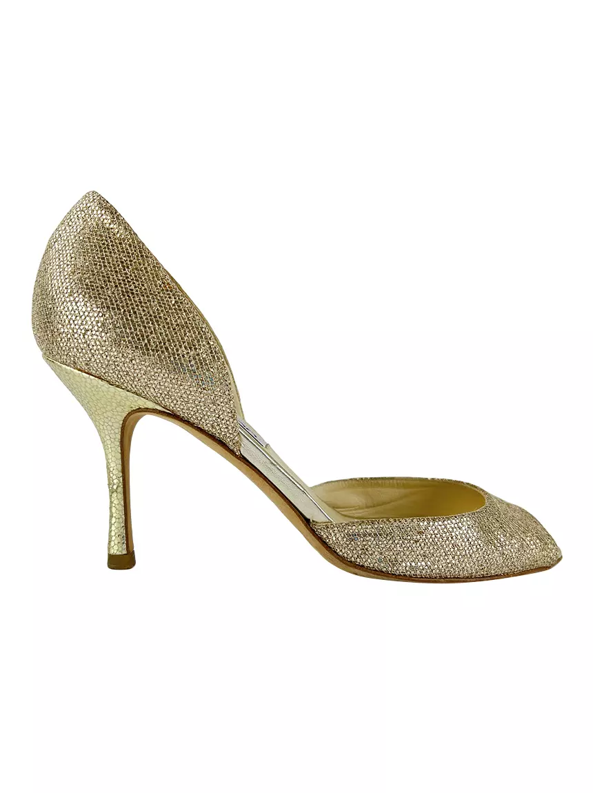 Scarpin Jimmy Choo Logan D'orsay Dourado CDLS14 Original