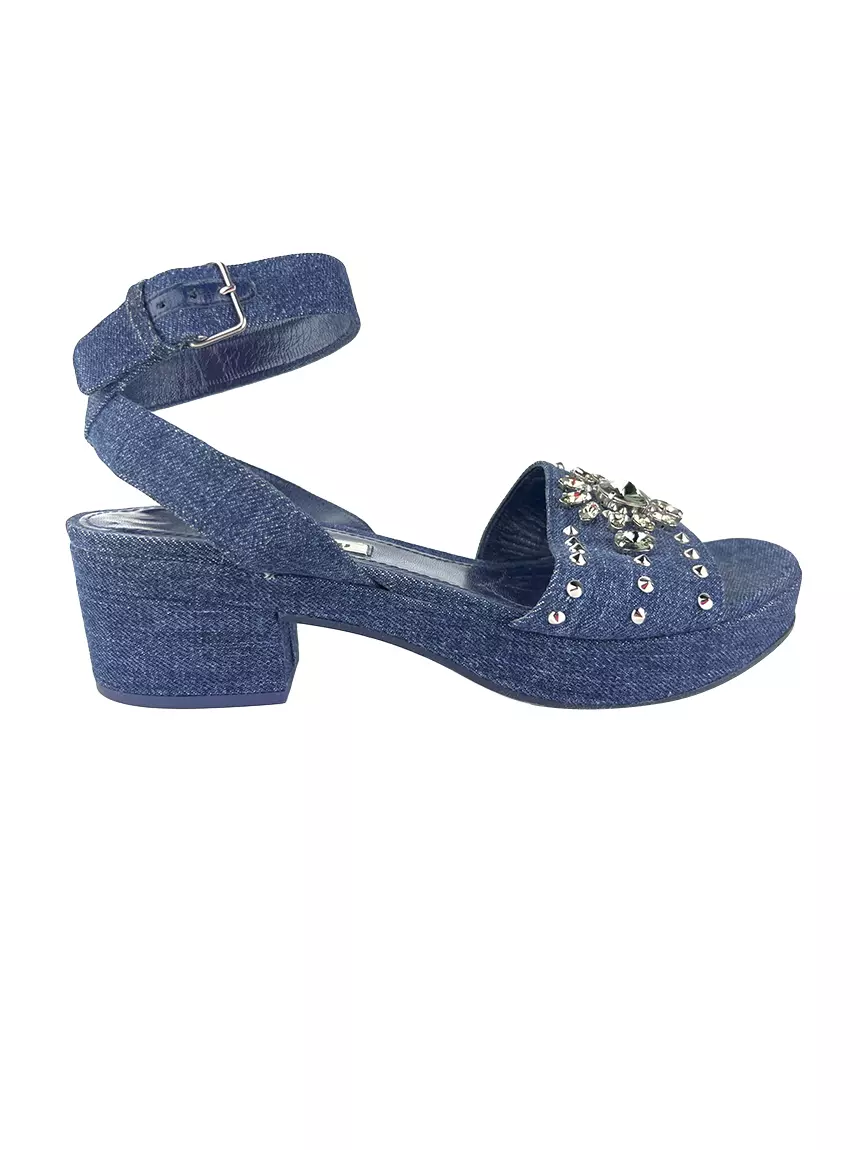 miu miu デニムサンダル　サイズ38 25cm Sandália sMiu Miu Jeans Azul - AGPR93 Original | Etiqueta Única