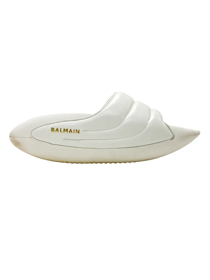 Slide Balmain Wmns B-IT Quilted Branca - AHCD60 Original