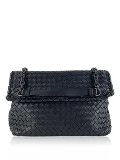 Bolsa Tiracolo Bottega Veneta Padded Cassette Intreccio Preto