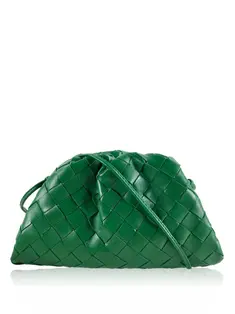 Bolsa com Alça Bottega Veneta Pouch Maxi Intrecciato Azul - BICJ3