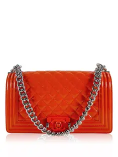 Bolsa Tiracolo Chanel Quilted With Chain Laranja - AHAX16 Original