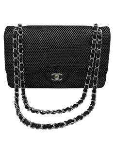 Bolsa Tiracolo Chanel Double Flap Crystal Embellished Preta