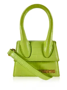 Bolsa Tiracolo Jacquemus Le Chiquito Crocodile Embossed Verde