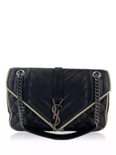 Bolsa Tiracolo Yves Saint Laurent Wallet on Chain Envelope Chevron