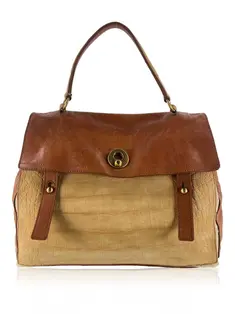 Bolsa com Alça Yves Saint Laurent Solferino Small Veludo Marrom