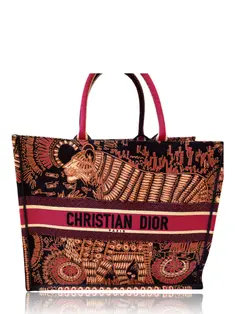 Bolsa com Alça Christian Dior Book Tote Leopard Medium - CCZ12