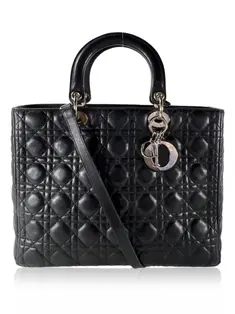 Bolsa Christian Dior Lady Dior Large Tote Preto - NOR202 Original