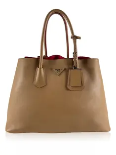 Bolsa Tote Prada Vintage Turnlock Marrom - IQS118 Original
