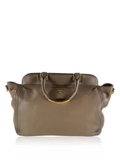 Bolsa Tote Prada Tweed Marrom - CZB132 Original | Etiqueta Única