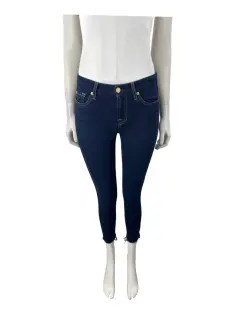 ユキ777 Calça Seven For All Mankind Zoey Mid Azul - KYE192 Original