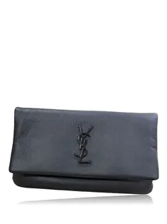 Clutch Yves Saint Laurent Love Box Croco Embossed Preta - AGRZ805