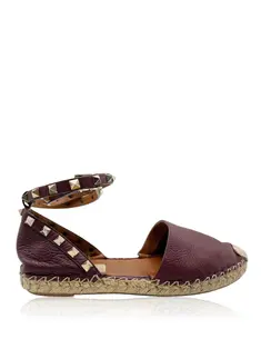 Espadrille Valentino Rockstud Ankle Wrap Dourada - CJVS41 Original
