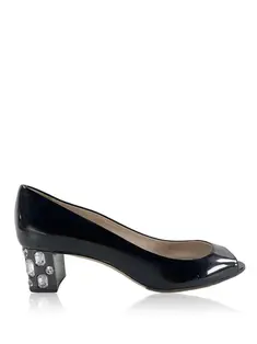 Sapato de Salto Miu Miu Verniz Bege - CZE184 Original | Etiqueta Única