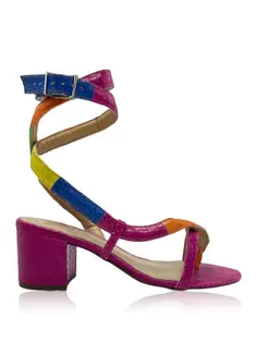 Sandália Schutz X Ginger Block Heel Vibrante - RYH16 Original