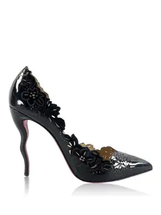 Sapato de Salto Christian Louboutin Bianca 140 Preto - AFJA1