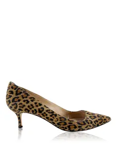 Sapato de Salto Manolo Blahnik D'orsay Peep Toe Cinza - LBL251
