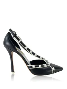 Scarpin Valentino Noir Rockstud Preto - SZ5181 Original | Etiqueta