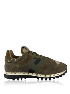 Tênis Valentino Rockrunner Camuflado Verde - JCM20 Original
