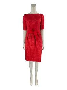 Vestido Carolina Herrera Renda Vermelho - CGHG13 Original | Etiqueta nica