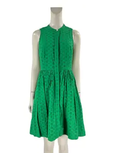 j crew green eyelet dress Shamrock Green Sleeveless Midi Dress - All Dresses main image 1