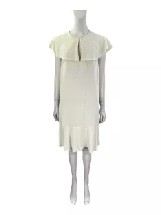 Red Valentino Vestido de renda marfim Branco Cru Poliéster ref