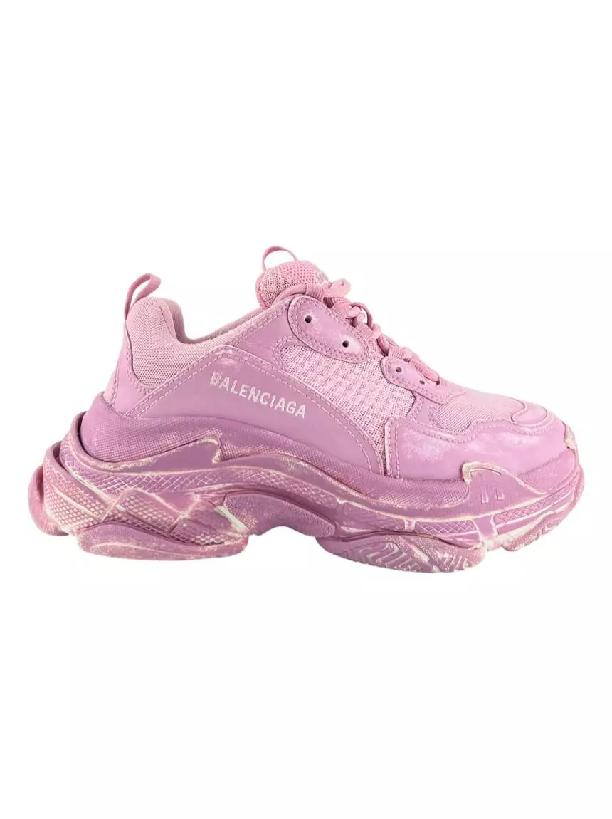 Balenciaga White And Pink Triple S Sneakers  Lyst