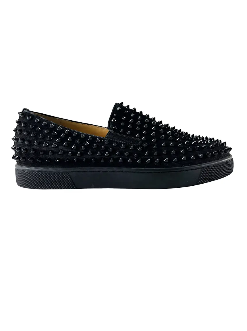 Tênis Christian Louboutin Roller Boat Spikes Preto - ABCJ194