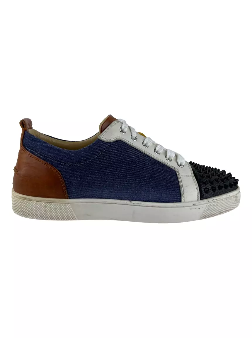 Tênis Christian Louboutin Seavaste Spikes Orlato Denim - CBVK15