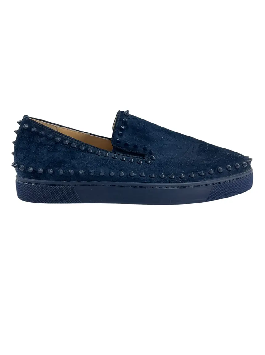 Tênis Christian Louboutin Spikes Slip On Azul - ABCJ121 Original Tênis Christian Louboutin Spikes Slip On Azul - ABCJ121 Original
