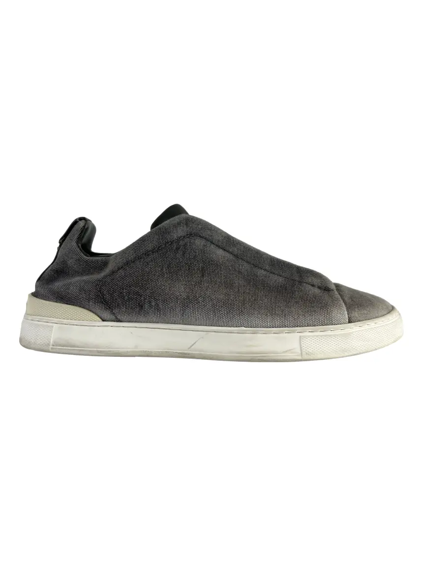 ムク SAR Tênis Ermenegildo Zegna Triple Stitch Cinza - CJCK83 Original