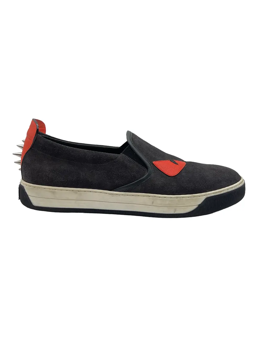 Tenis Fendi Monster Slip On Preto Original Etiqueta Unica