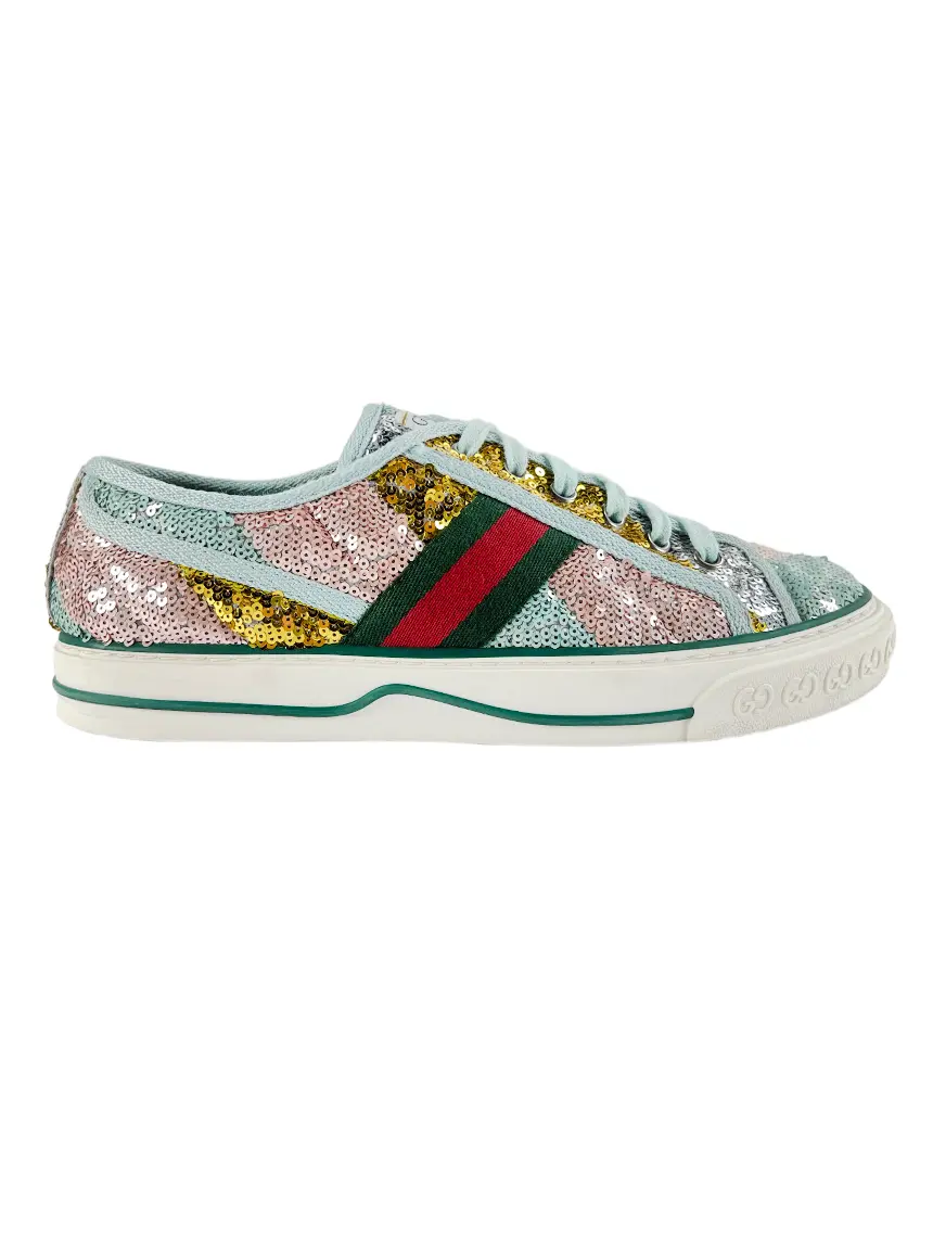 Tênis Gucci Tennis 1977 Paetê Multicolor - CZVS37 Original