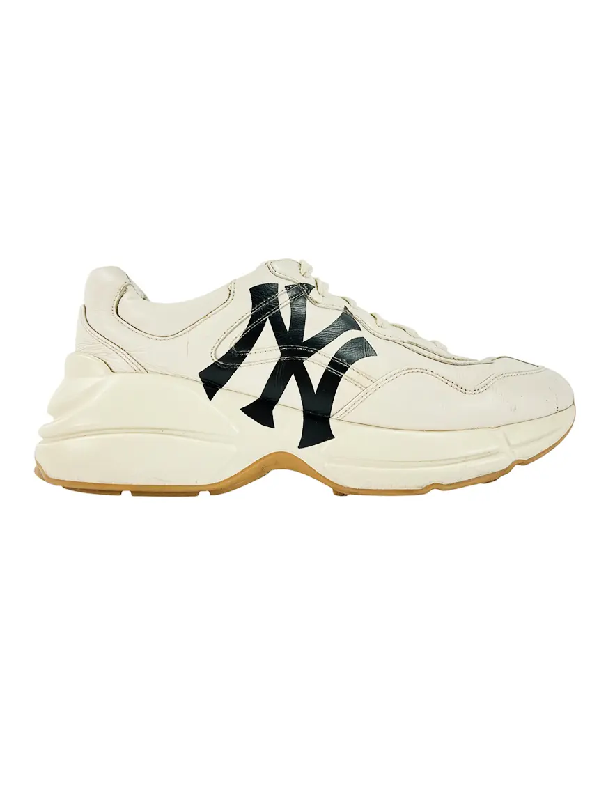 Tênis Gucci X MLB Calfskin NY Yankees Rhyton Off-White - ZWZ31