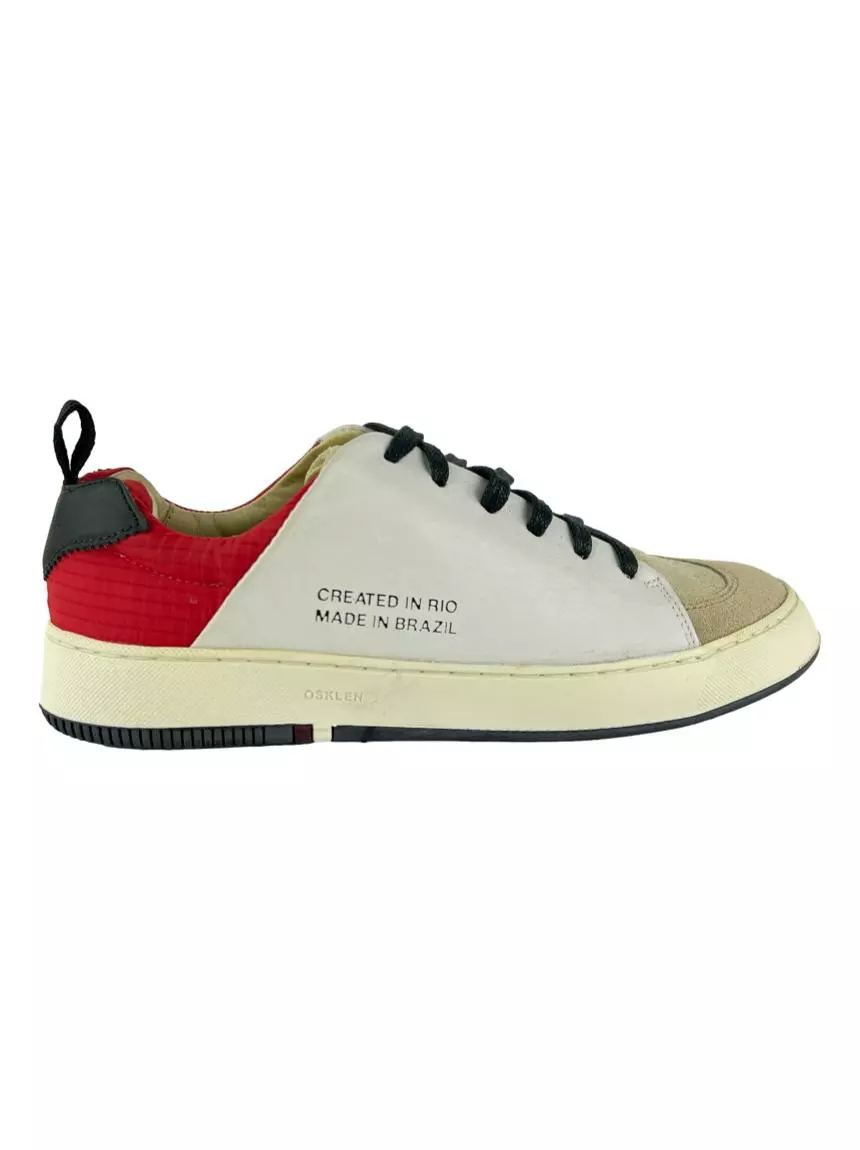 Tênis Osklen Soho Mash Bege Vermelho MMH266 Original Etiqueta