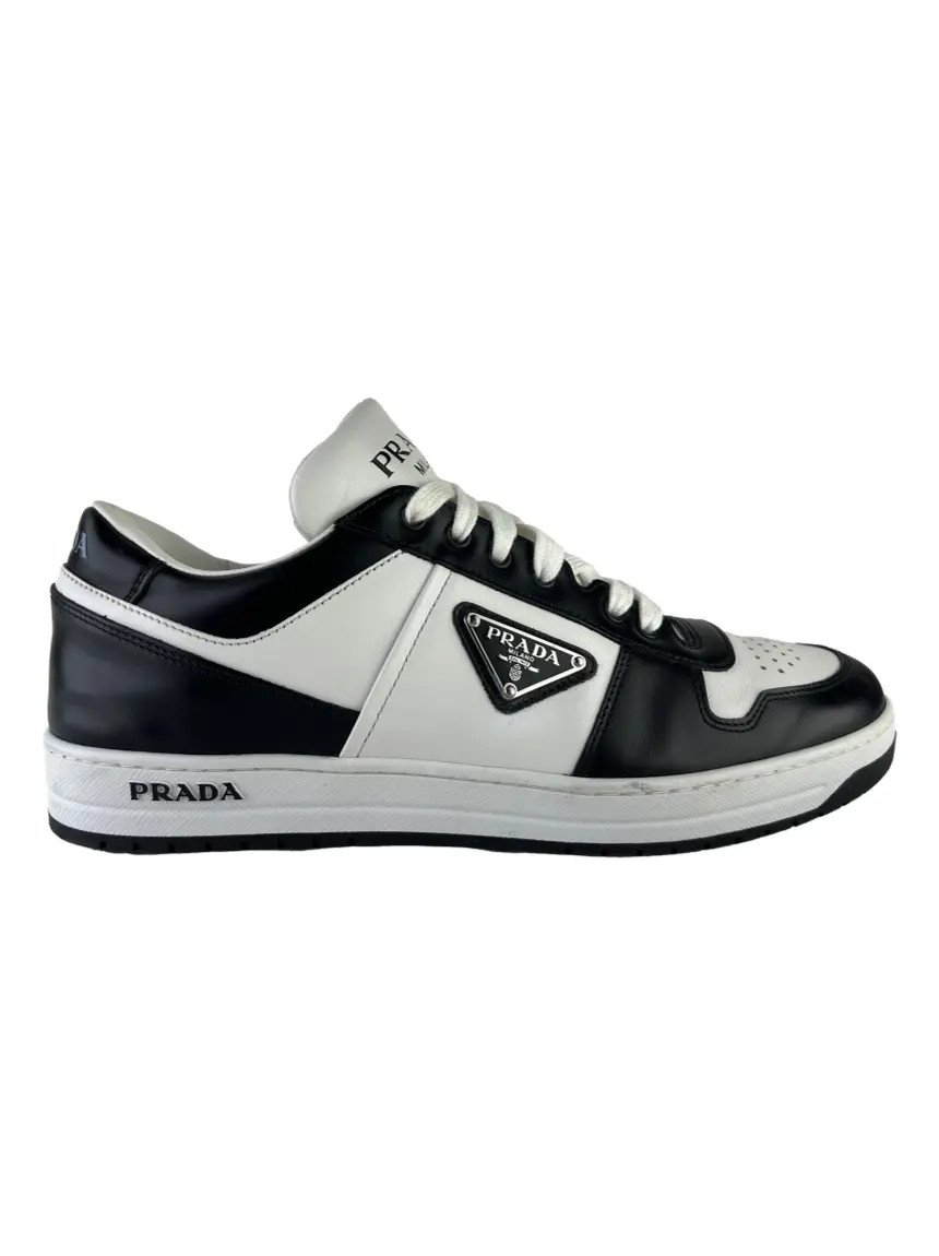 Tênis Prada Downtown Triangle Logo Bicolor QFH79 Original