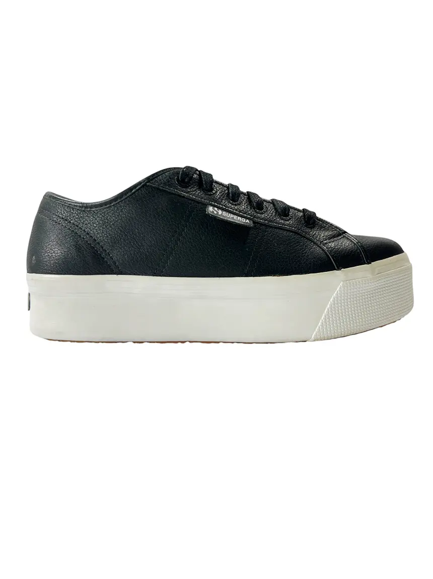 Tênis Superga Couro Preto CTFP6 Original Etiqueta Única