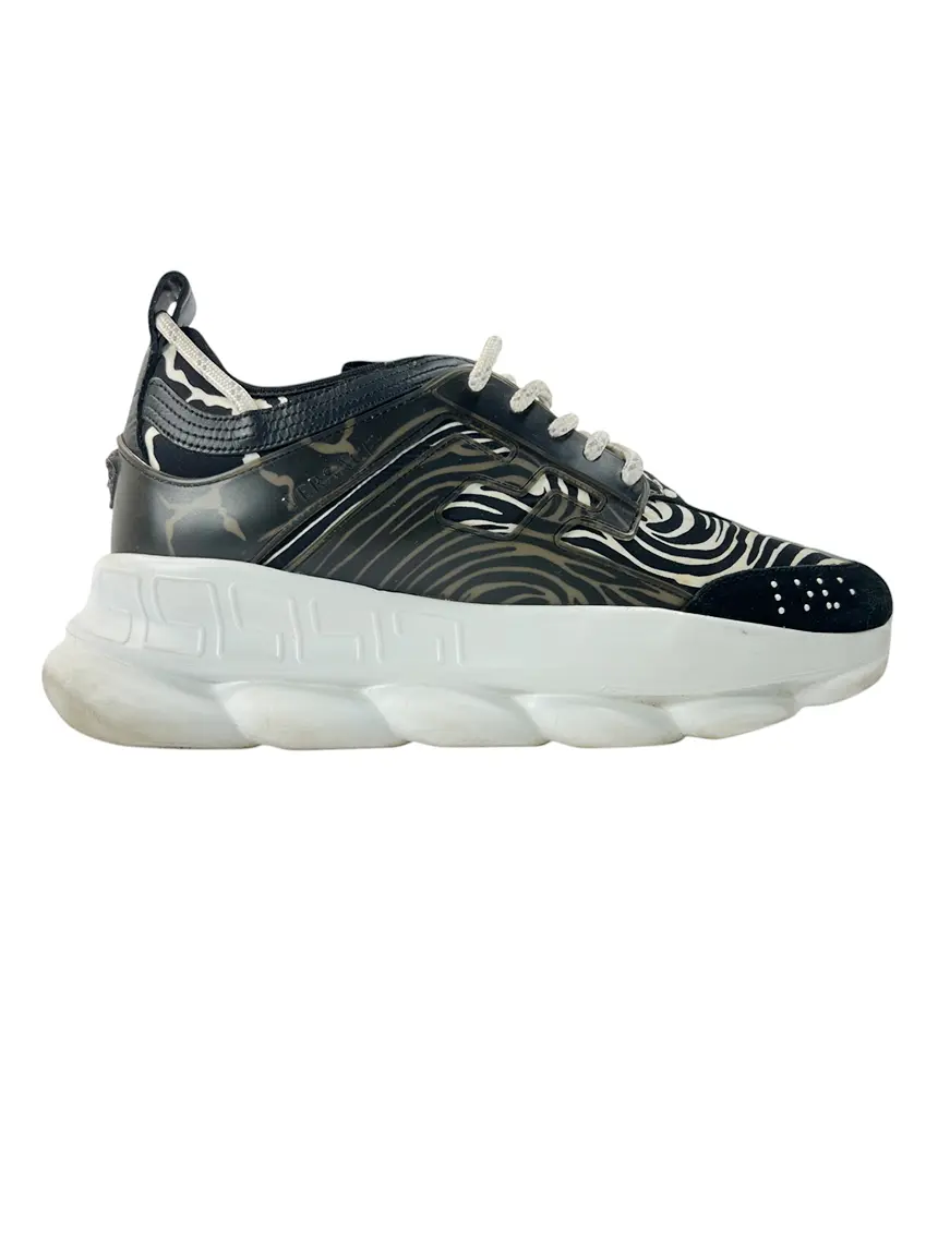 Tênis Versace Chain Reaction 'Zebra' - AHCD62 Original | Etiqueta