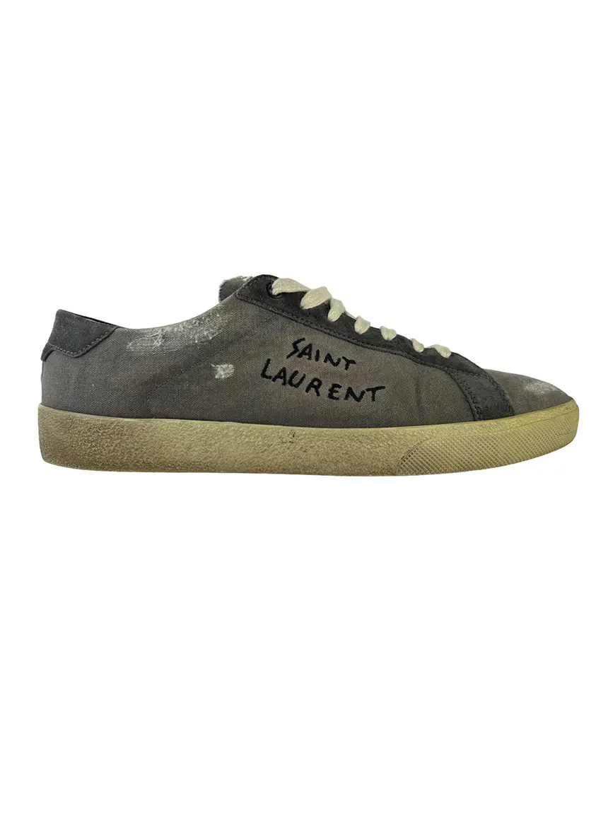 Tênis Yves Saint Laurent Court Classic Destroyed Cinza - JMM170