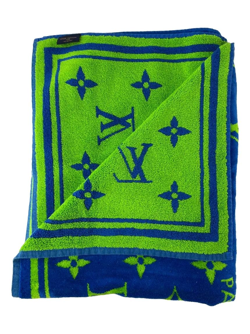 louis vuitton beach towl ルイヴィトン　ビーチタオル Toalha Louis Vuitton Vuittamins Beach Towel Azul - CBY900 Original