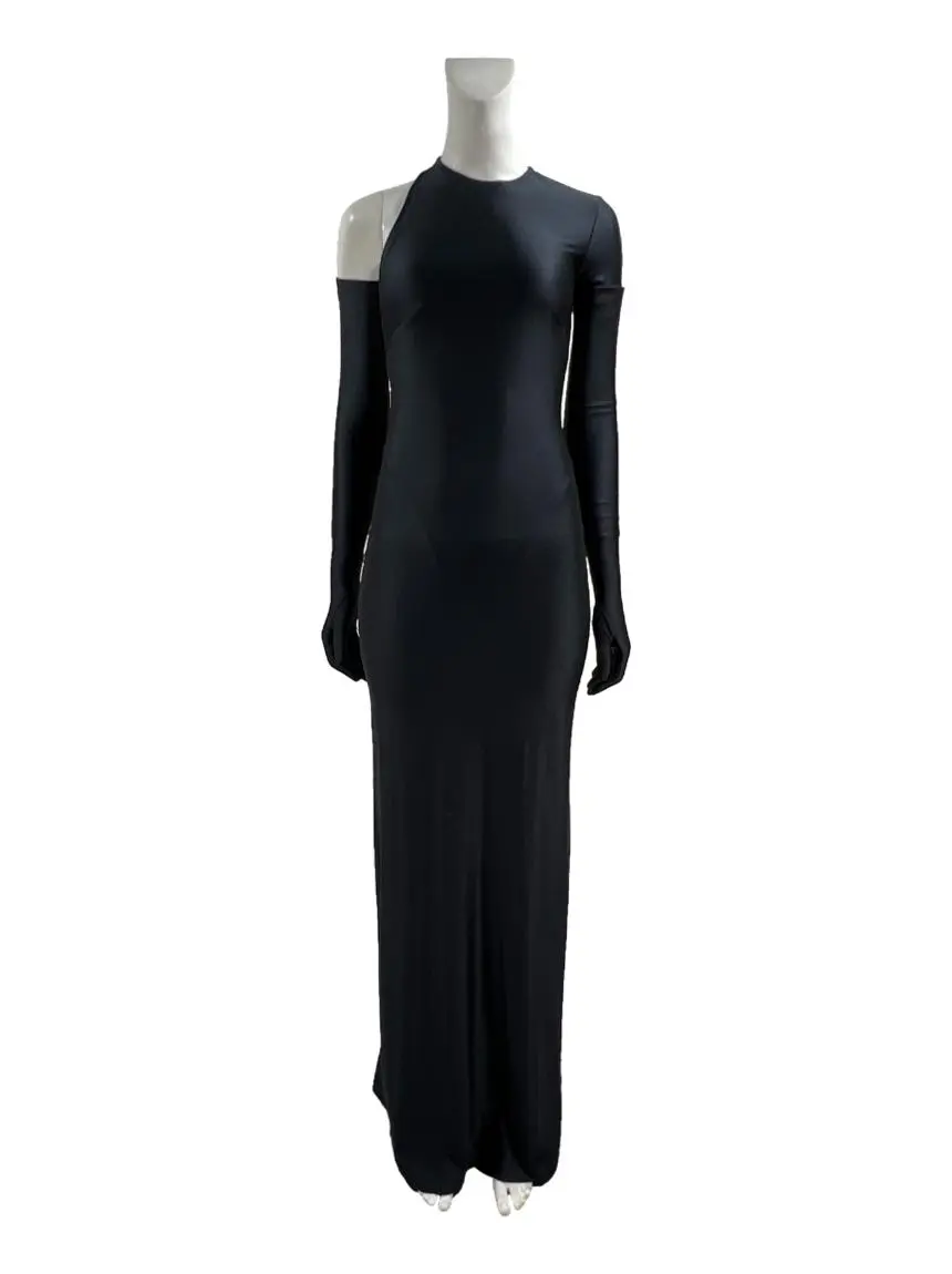 Vestido Balenciaga Open Black Gown Preto CSWJ7 Original