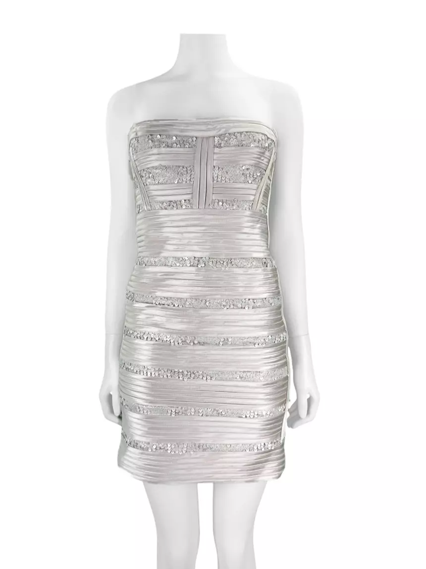 Vestido BCBG Max Azria Rebecca Bege Original BIHO24 Etiqueta nica