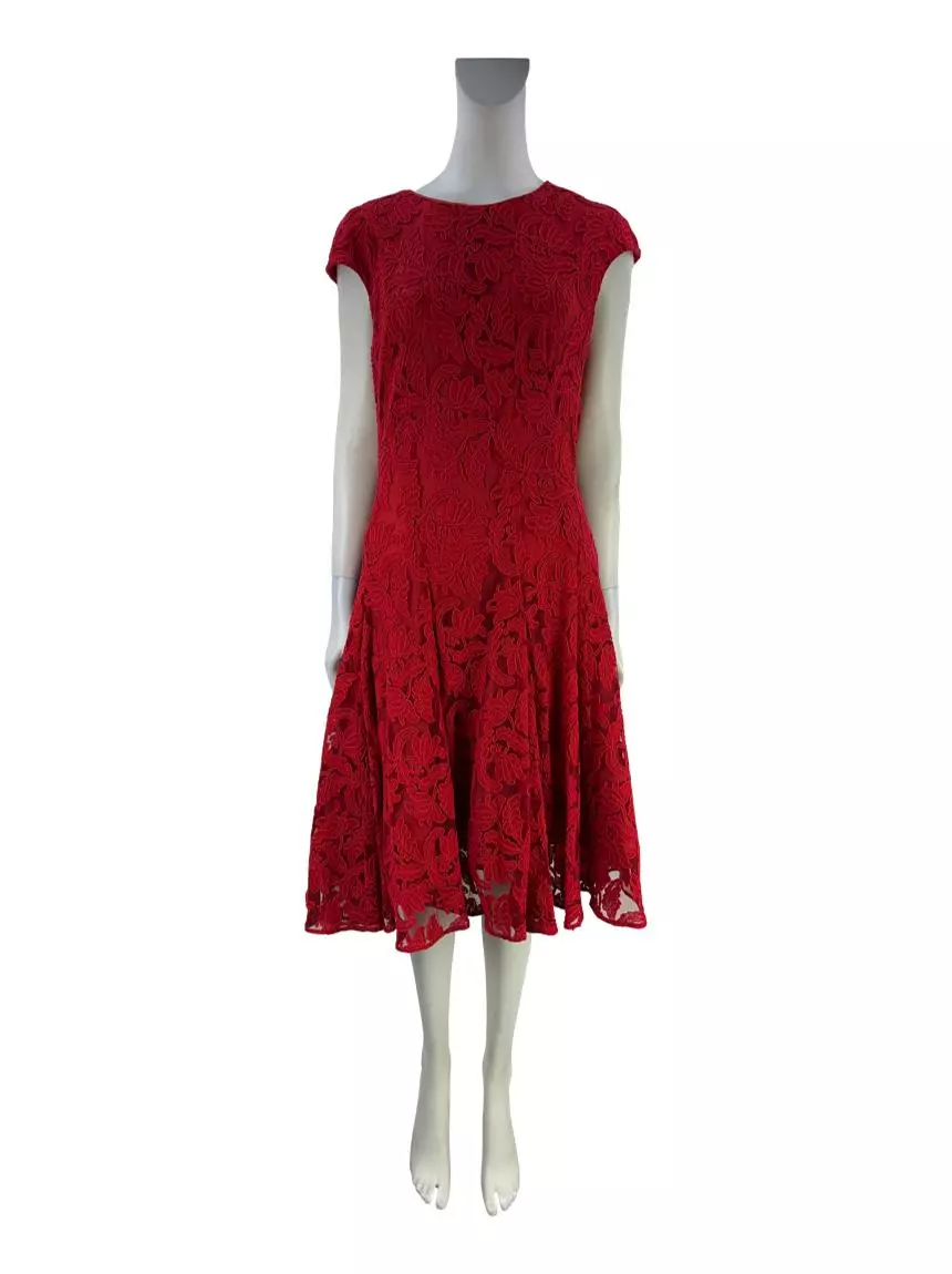 Vestido vermelho clearance carolina herrera