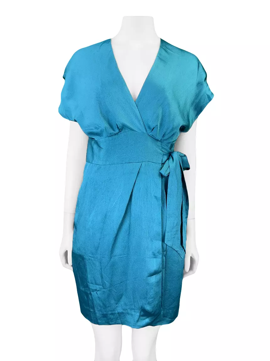 Diane von furstenberg blue best sale wrap dress