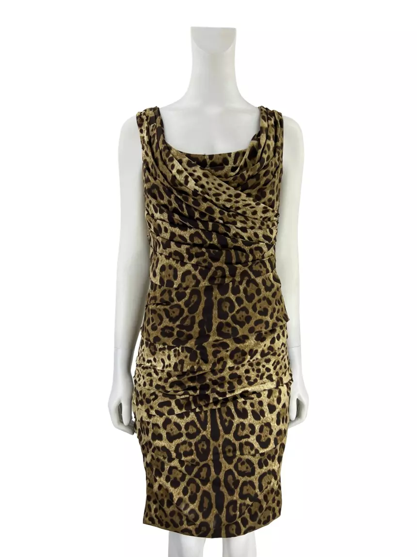 Vestido Dolce & Gabbana Seda Franzido Oncinha - PHF38 Original | Etiqueta  nica