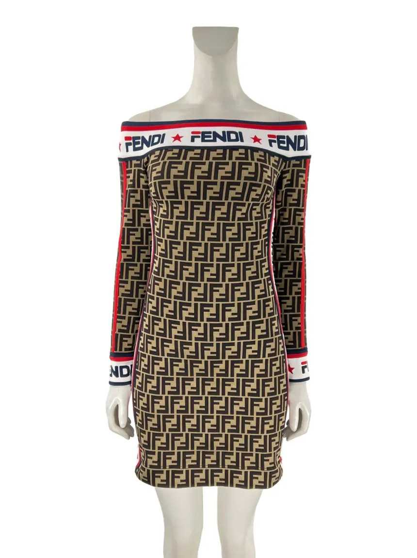 Vestido Fendi x Fila Monograma CWBP23 Original Etiqueta Única
