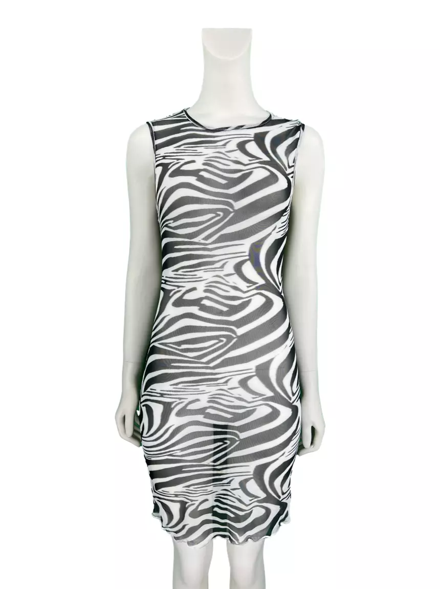 Vestido Helena Bordon Tule Estampa Zebra Original - AFRW39