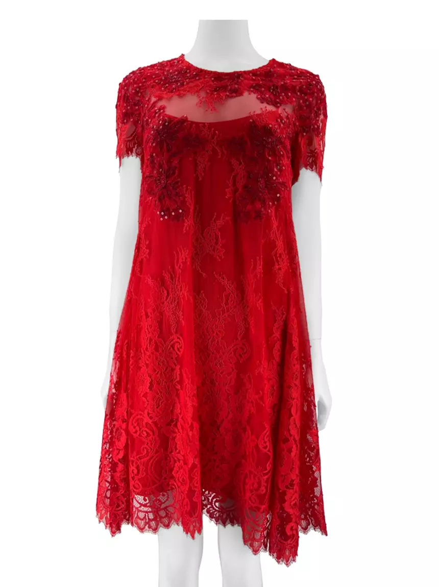 sachin and babi light blue dress Marchesa Off-Shoulder Floral Threadwork Cocktail Dress main image 1