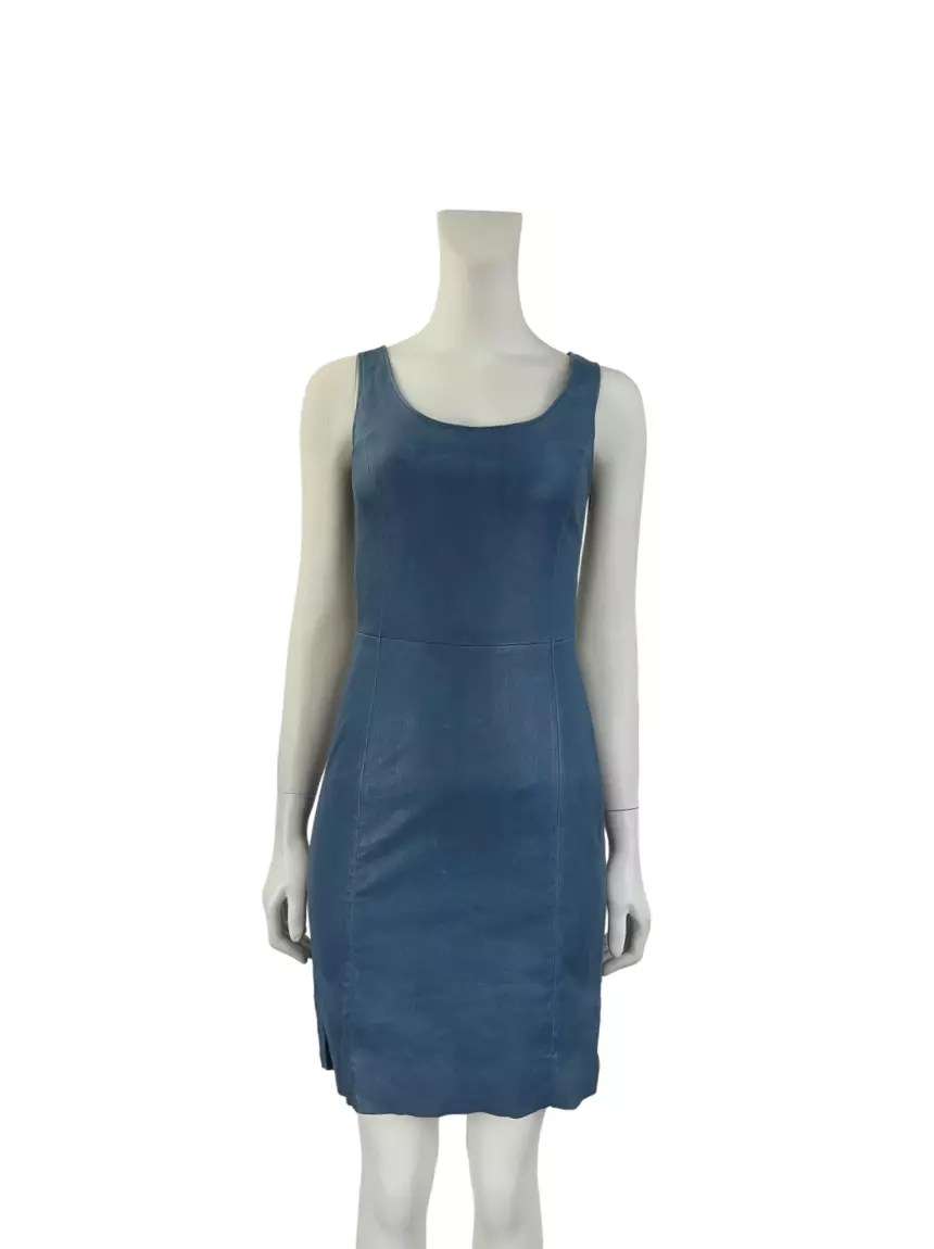 Vestido Prada Couro Azul - QYY236 Original | Etiqueta nica
